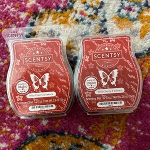 Scentsy Wild Cherry & Sakura Scent Bar - Vibrant Red